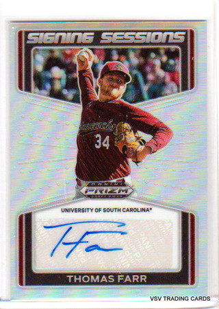 Thomas Farr, 2022 Panini Prizm Draft Pick AUTOGRAPHED Card #SS-TF, Univ. of South Carolina, (LB2)