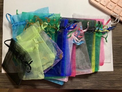 MIXED LOT OF LARGE AND SMALL ORGANZA BAGS~FREE SHIPPING!
