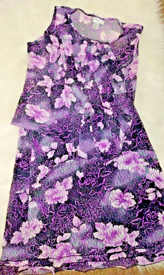 Jennifer Eden 2 PC Outfit Skirt & Blouse Fashion Plus size XL Purple Stretch