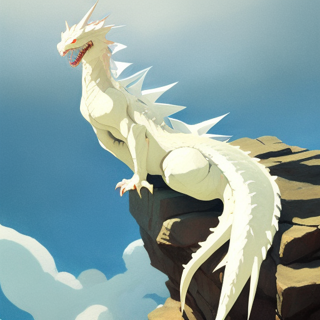 Listia Digital Collectible: Beautiful White Dragon Scanning the Valley