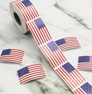 ➡️SuPeR SPECIAL⭕(20) 1.2" x 2"" AMERICAN FLAG STICKERS!!