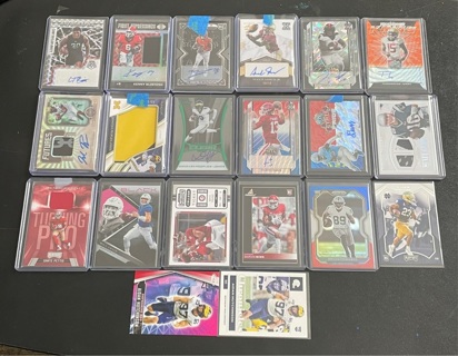 20 card Lot 10 auto RCs low numbered & 2 jersey RCs 