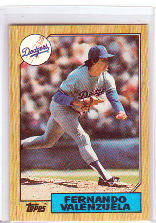 Fernando Valenzuela, 1987 Topps Card #410, Los Angeles Dodgers, HOFr, (L3)