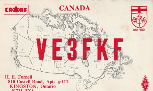 Vintage Used Postcard: J: Amateur Radio Station Card: VE3FKF