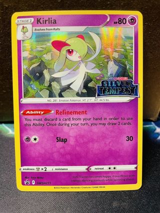 Pokemon Kirlia SWSH271 Silver Tempest Prerelease Rare Holo Promo