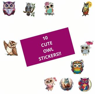 ⭐NEW⭐(10) 1" CUTE OWL STICKERS!!