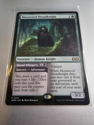 Magic the gathering mtg Mosswood Dreadknight rare card Wilds of Eldraine