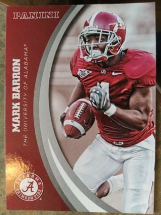 2015 PANINI MARK BARRON ALABAMA CRIMSON TIDE COLLEGE TEAM COLLECTION FOOTBALL CARD# 51