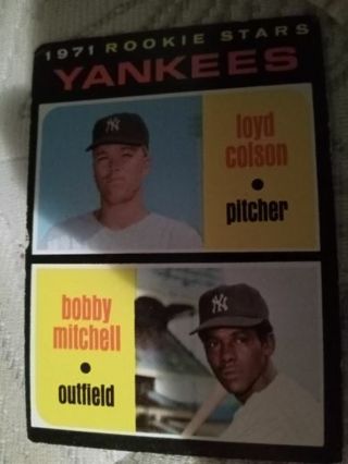 1971 T.C.G.NEW YORK YANKEES ROOKIE STARS COLSON/MITCHELL BASEBALL CARD# 111