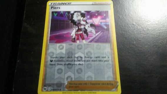 2020 POKEMON TRAINER REVERSE HOLOGRAPHIC PIERS TRADING CARD# 058/073