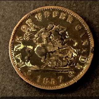 Canada 1857 one penny Bank Token 