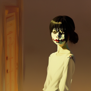 Listia Digital Collectible: Girl with a scary clown face