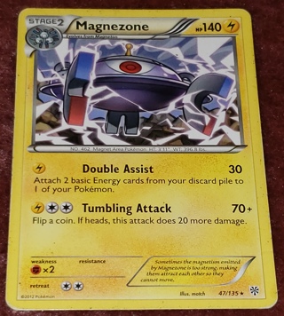 ⚡ Pokemon Card Magnezone 47/135 Rare ⚡ 140 HP Black & White: Plasma Storm