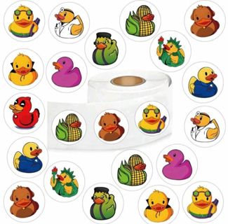 ➡️⭕(10) 1" RUBBER DUCKIE STICKERS! (SET 1 OF 2)