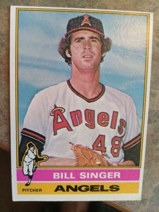 1976 TOPPS BILL SINGER CALIFORNIA ANGELS BASEBALL CARD# 411