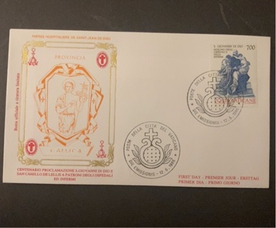 Vatican 1986 Collectable FDC with serial number 