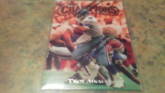 1997 TOPPS FINEST CHAMPIONS WITH COATING TROY AIKMAN DALLAS COWBOYS FOOTBALL CARD# 180