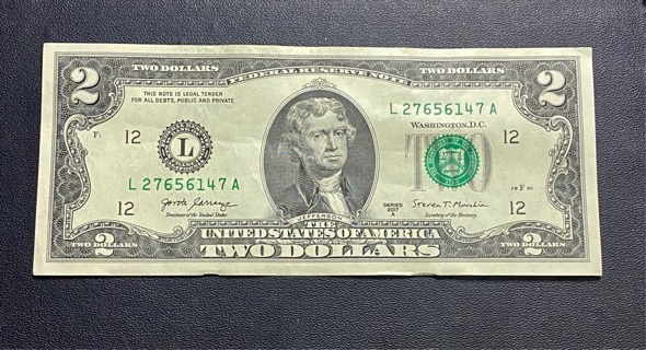Two Dollar Bill 2017 A Series !