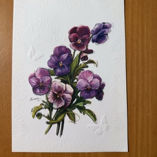 Pansy Birthday Card