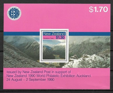 1988 New Zealand Sc906a Routeburn Track/Philatelic Expo, Auckland MNH S/S