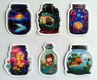 Six Big World In A Bottle Stickers #4