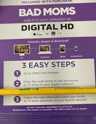 Bad Moms Digital HD Movie Code