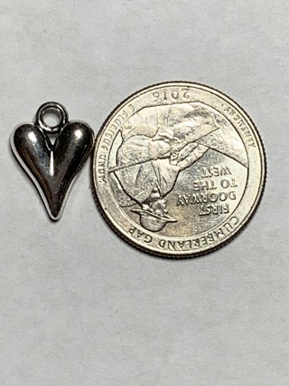 HEART CHARM~#15~SILVER~1 CHARM ONLY~FREE SHIPPING!