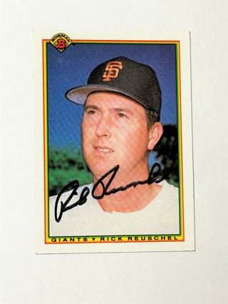 Autographed 1990 Bowman Rick Reuschel San Francisco Giants #223