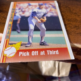 1991 pacific ryan express pick off at third n Ryan baseball card 