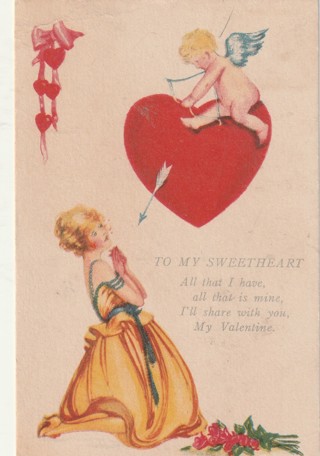 Vintage Unused Postcard: Pre Linen: (h1): To My Sweetheart , Valentine