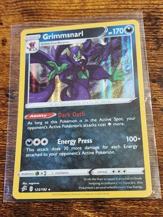 Pokemon Grimmsnarl 125/192 holo rare