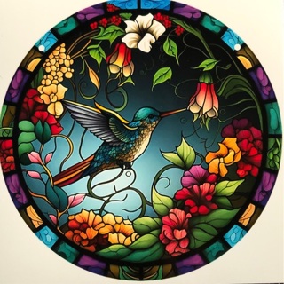 Hummingbird Art - 3 x 3” MAGNET - GIN ONLY