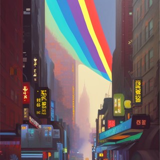 Listia Digital Collectible: Rainbow futuristic city