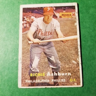 1957 - TOPPS BASEBALL - CARD NO. 70 - RICHE ASHBURN - PHILLIES - BV=$70 