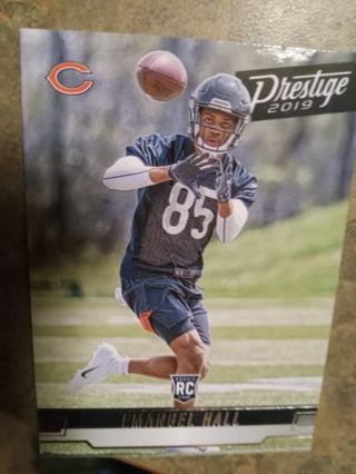 2019 PANINI PRESTIGE ROOKIE EMANUEL HALL CHICAGO BEARS FOOTBALL CARD# 290