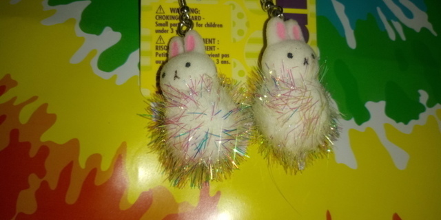 Claire's White Fuzzy Bunny Rabbit Earrings