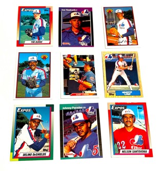 Expos-18 Card Lot-Gary Carter,Dennis Martinez,Delino DeShields,Tim Wallach,Jeff Reardon