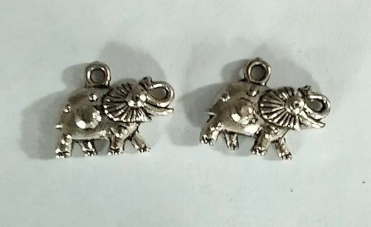 Fancy Silver tone Chinese Lucky elephant charm