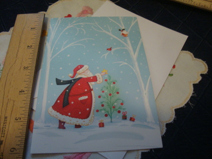 Santa and the Cardinal Bird in Christmas Tree ~ Free Shipping