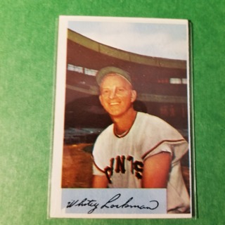 1954 - BOWMAN BASEBALL - CARD NO. 153 - WHITEY LOCKMAN - GIANTS - BV= $20  