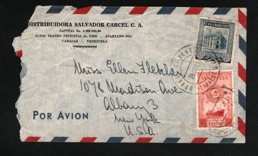 GRAP NOW !!! letter fragment sent from Venezuela to USA postmark 29.Sept. 1953