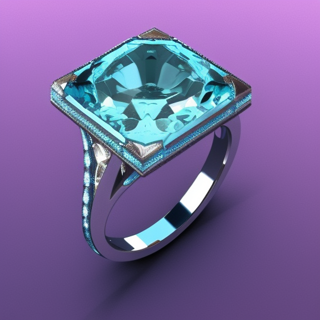 Listia Digital Collectible: Blue Diamond Platinum Ring sz7