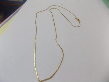 Goldtone flat fine chain necklace with lobster catch