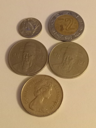 5 Foreign Coins