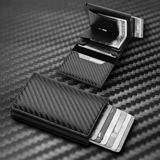 Carbon fiber card holder wallet