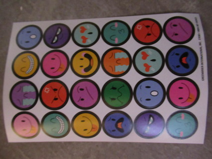 Fun sheet of  " SMILEY EMOJI's" stickers stickers