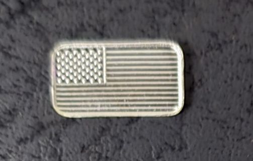 One Gram USA Flag .999 Fine Silver Bar