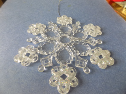 4 1/2 inch clear acrylic snowflake ornament