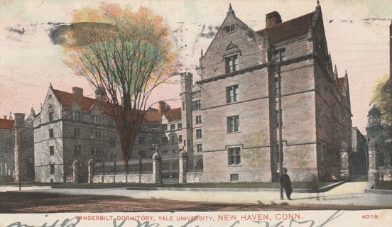 Vintage Used Postcard: 1907 Vanderbilt Dormitory, Yale University, New Haven, CT