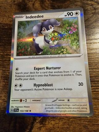 Pokemon Indeedee holo rare card 153/198